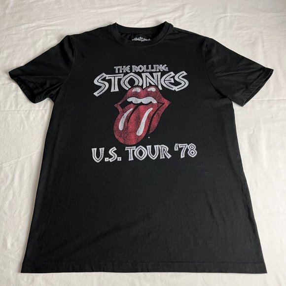 The Rolling Stones T-Shirt Women's Size M Black Cotton Blend US Tour '78 Graphic - Picture 1 of 6
